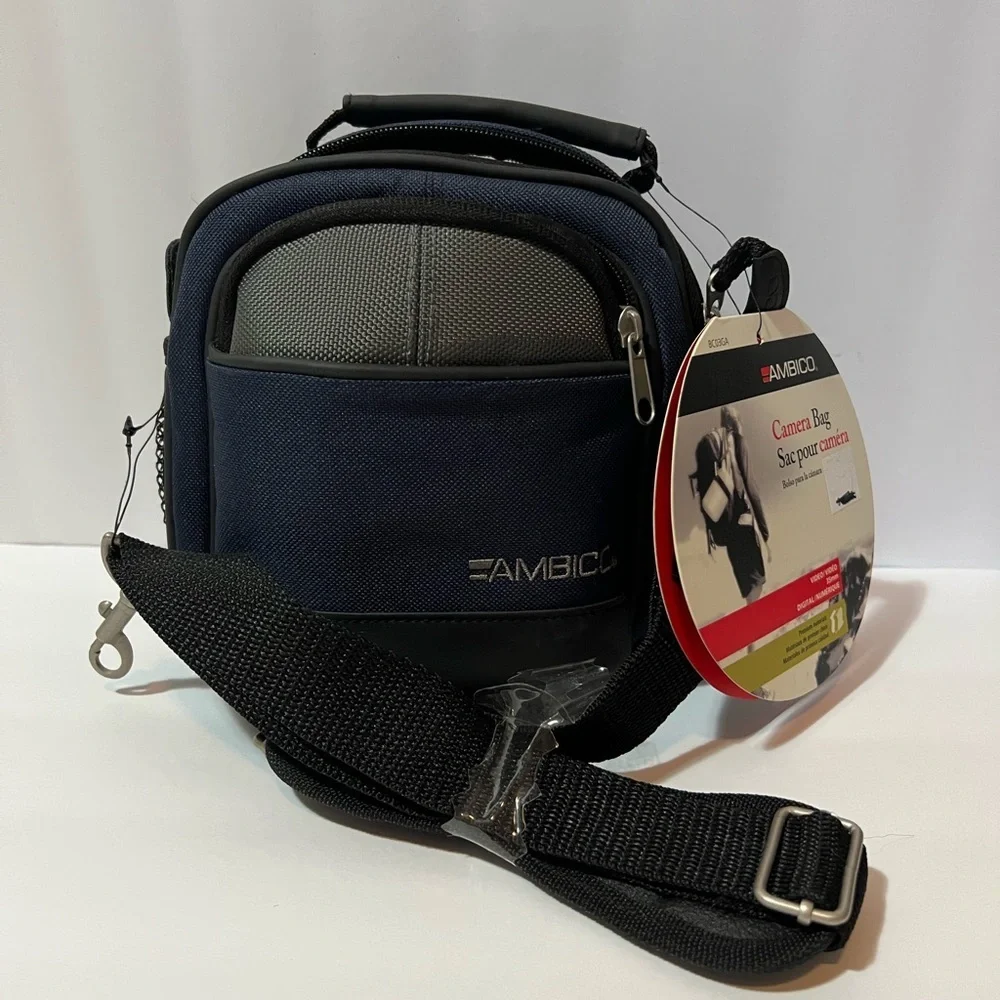 AMBICO Camera/Accessor Bag BC03GA NWT Blue Gray Strap And Belt Loop